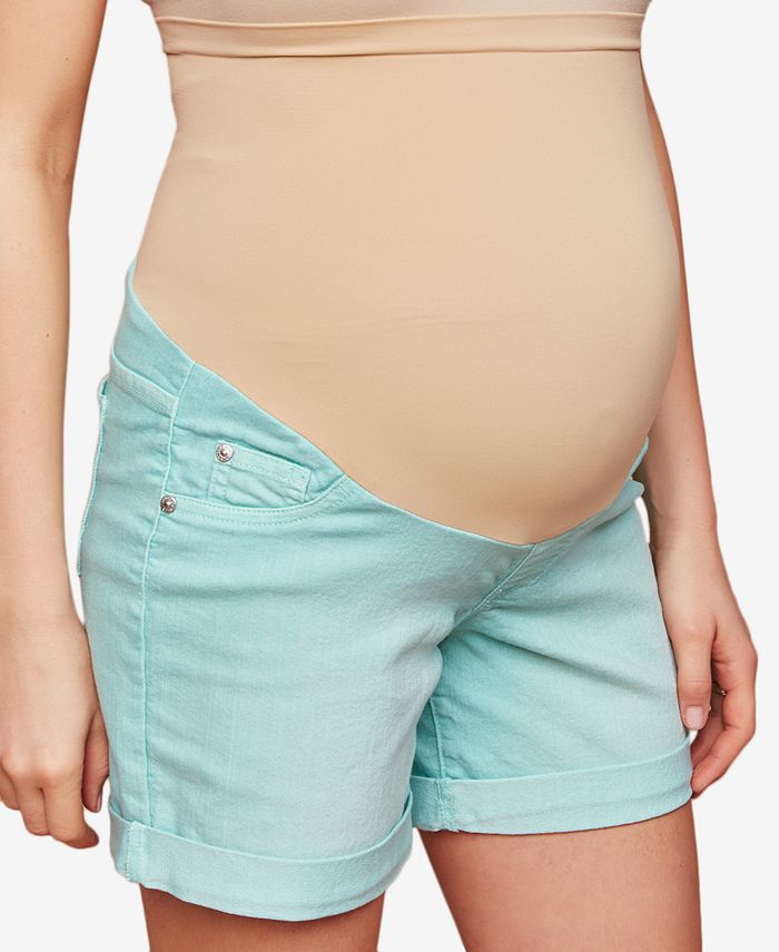 Motherhood Maternity Indigo Blue Maternity Cuffed Denim Shorts Macy's