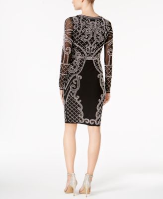 xscape beaded sheath dress