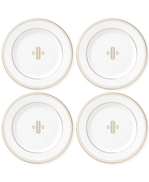 Lenox Federal Gold Monogram Tidbit Plates Set Of 4 Block Letters