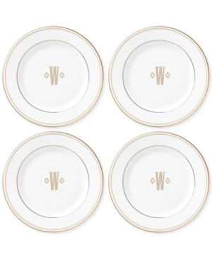 Lenox Federal Gold Monogram Tidbit Plates Set Of 4 Block Letters