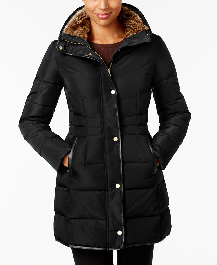 Cole Haan FauxFurLined Down Puffer Coat & Reviews Coats & Jackets
