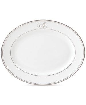 Lenox Federal Platinum Monogram Oval Platter Script Letters
