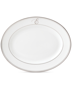 Lenox Federal Platinum Monogram Oval Platter Script Letters