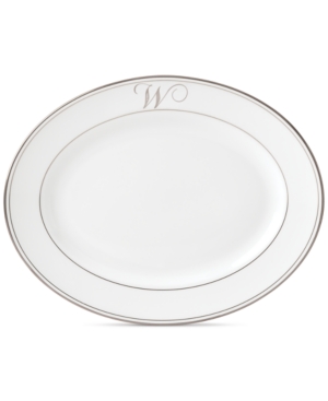 Lenox Federal Platinum Monogram Oval Platter Script Letters