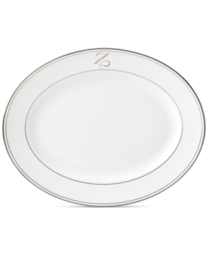 Lenox Federal Platinum Monogram Oval Platter Script Letters