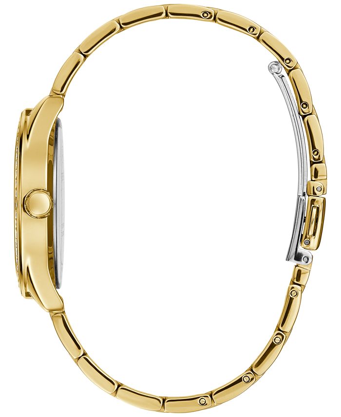 GUESS Women's Gold-Tone Stainless Steel Bracelet Watch 37mm & Reviews ...