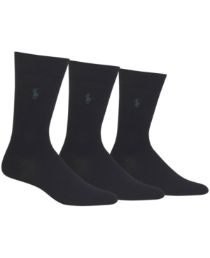 Polo Ralph Lauren Men's 3 Pack Supersoft Dress Socks Extended Size 13-16