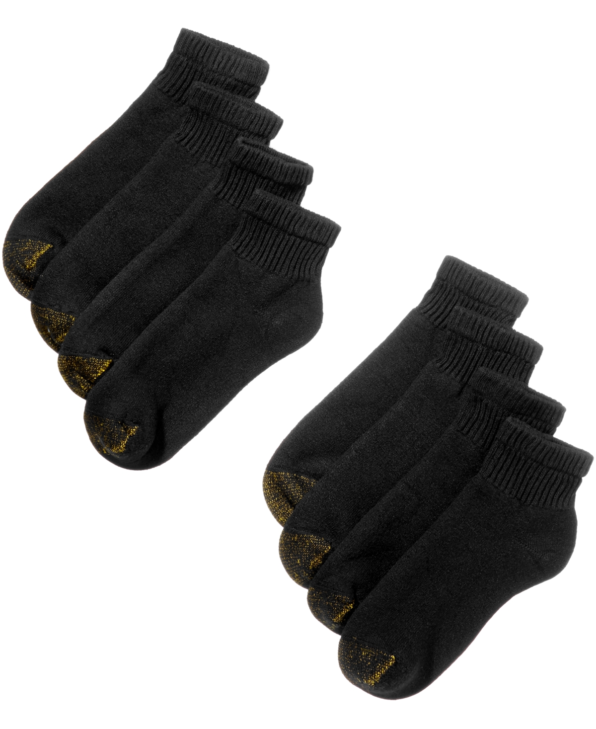 Men's 8-Pack Athletic Quarter Socks - Black