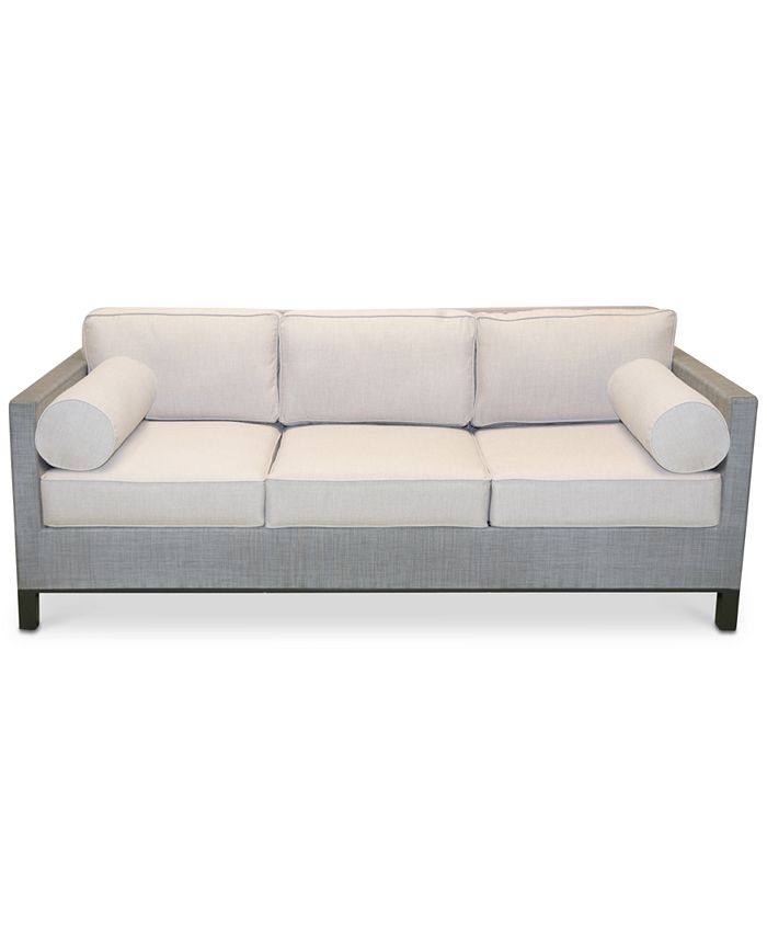 Furniture Laguna Upholstered Outdoor Sofa With 2 Round Arm Bolsters