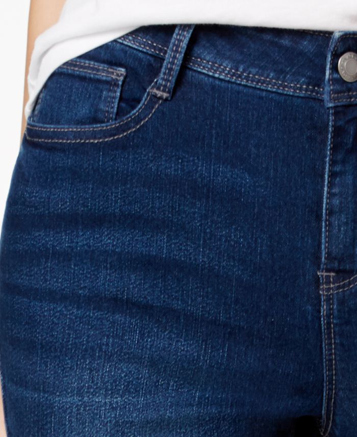 Black Daisy Juniors' Kate Cuffed Straight-Leg Jeans & Reviews - Jeans ...