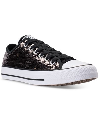 Converse Women's Chuck Taylor Ox Sequin Casual Sneakers from Finish ...