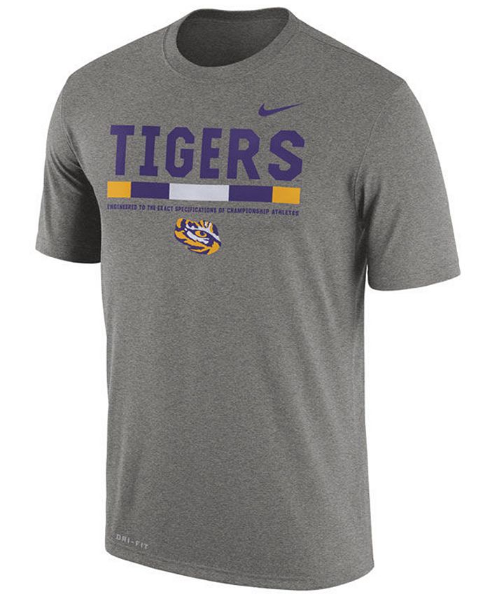 Nike Men's LSU Tigers Legend Staff Sideline T-Shirt - Macy's