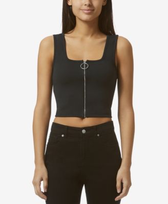 zip front crop top