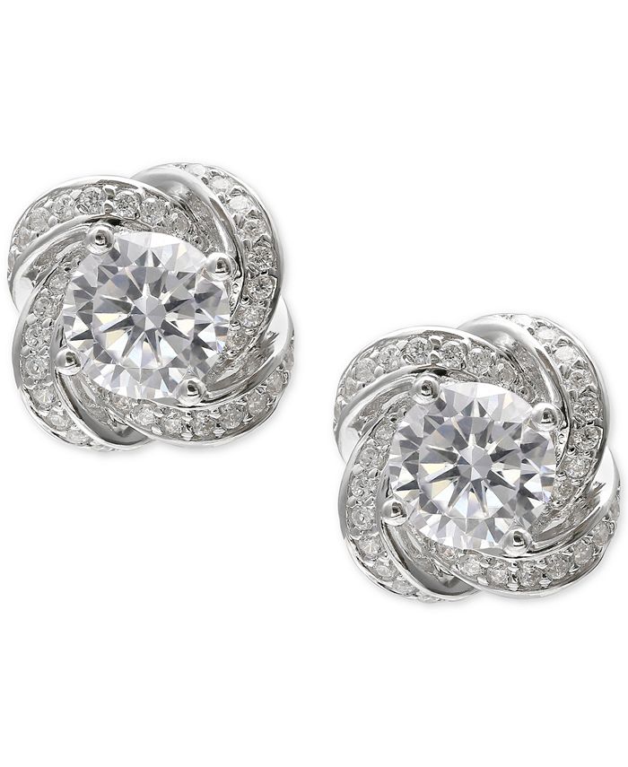 Giani Bernini Cubic Zirconia Love Knot Drop Earrings in Sterling Silver, Created for Macy's - Silver