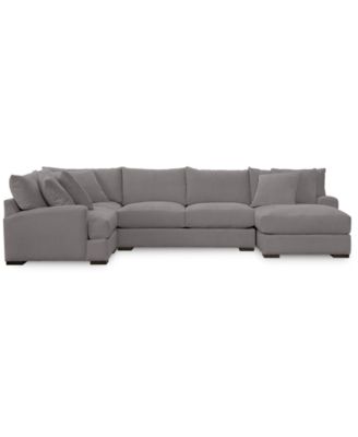 CLOSEOUT! Rhyder 4-Pc. 80'' Fabric Sectional Sofa with Chaise, Created for Macy's