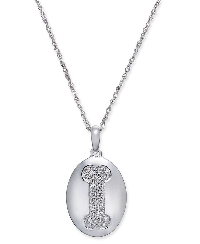 White gold dog bone pendant necklace clearance