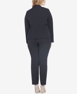 Tahari ASL Plus Size Pinstriped Pantsuit