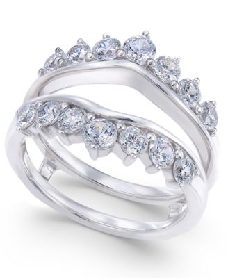 Macy's - Diamond Tiara Solitaire Enhancer Ring Guard (1-3/8 ct. t.w.) in 14k White Gold