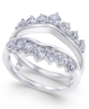 image of Diamond Tiara Solitaire Enhancer Ring Guard (1-3/8 ct. t.w.) in 14k White Gold