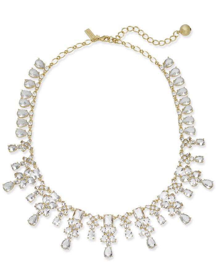 kate spade new york Gold-Tone Shaky Crystal Cluster Collar Necklace ...