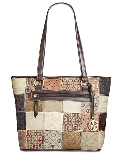 Giani Bernini Patchwork Tulip Tote, Created for Macy's & Reviews ...