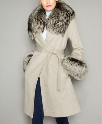 fur trimmed wool coat