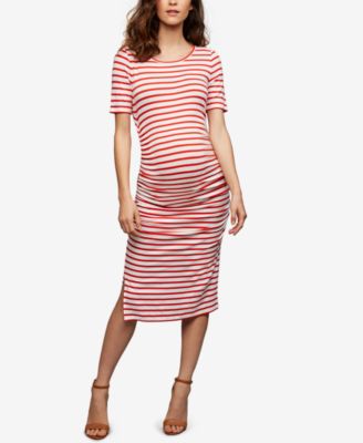 Isabella Oliver - Maternity Striped Ruched Dress