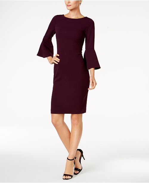 Calvin Klein Petite Bell-Sleeve Sheath Dress - Dresses - Petites - Macy&#39;s