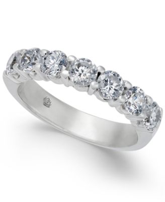 Certified Seven Diamond Station Band Ring in 14k White Gold (1-1/2 ct. t.w.)