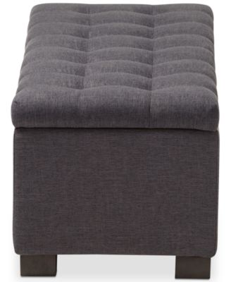 Roanoke Grid-Tufting Storage Ottoman Bench