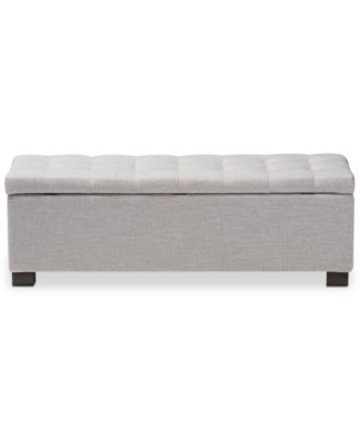 Roanoke Grid-Tufting Storage Ottoman Bench