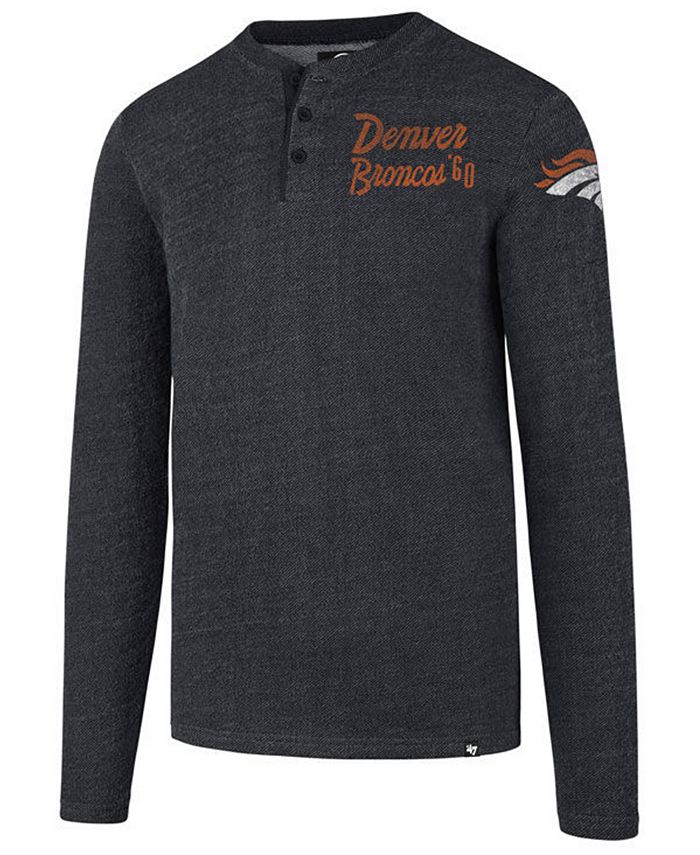 47 Brand Men's Denver Broncos Grain Henley Top - Macy's