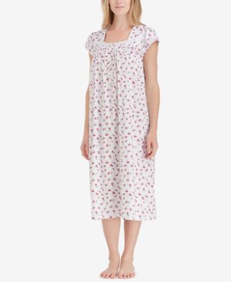 Eileen West Printed Cotton Knit Ballet-Length Nightgown - Macy's