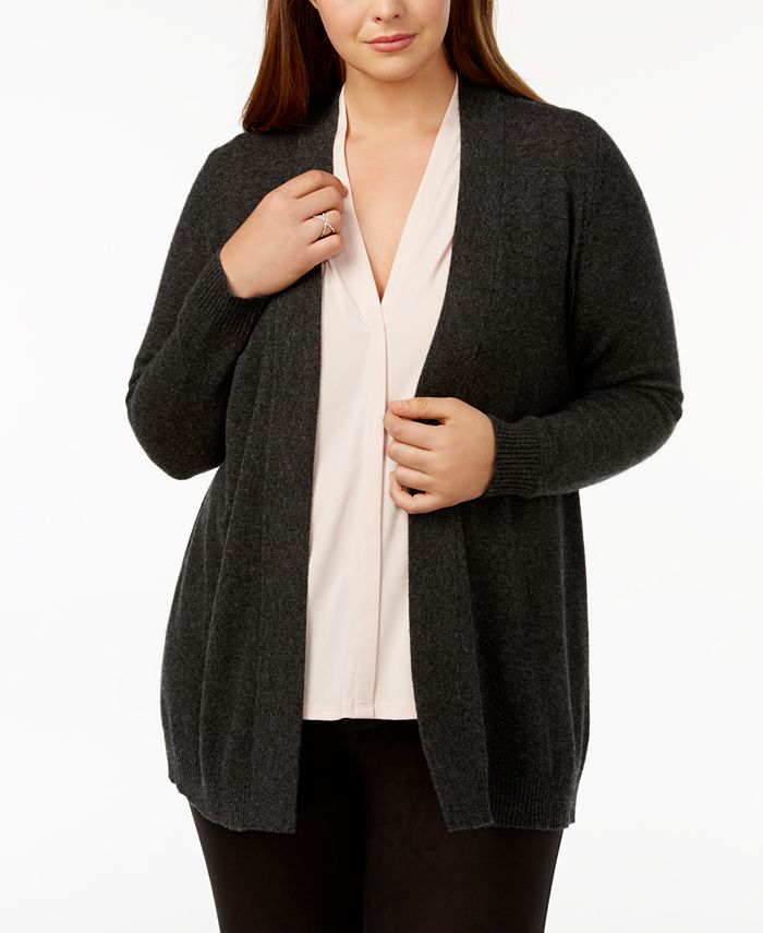 Charter Club Plus Size Cashmere Duster Cardigan, Created for Macy's ...
