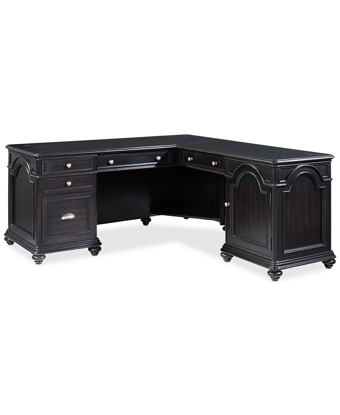 Furniture Clinton Hill Ebony Home Office LShaped Desk Macy's