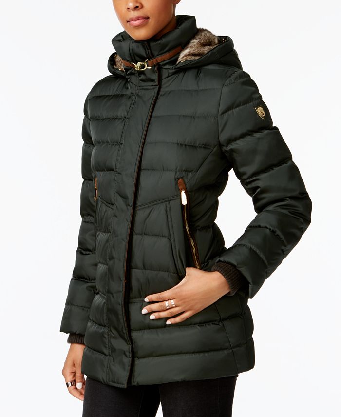 Vince Camuto FauxFurTrim Hooded Puffer Coat & Reviews Coats & Jackets Women Macy's