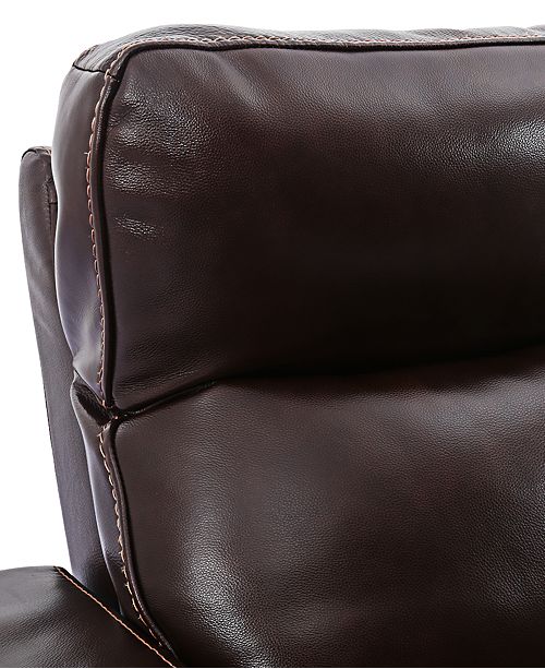 Furniture Oaklyn 61" Leather Loveseat With Power Recliners, Power