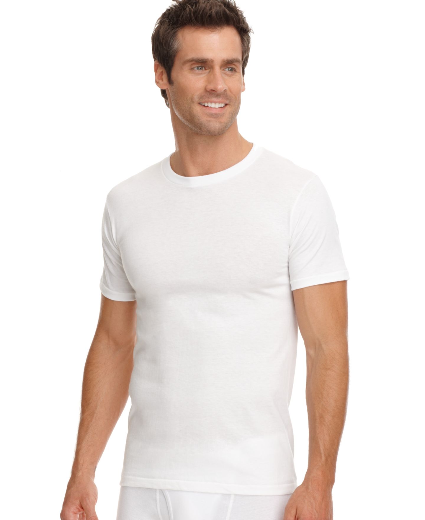 Мужские рубашки Jockey Tagless 3-Pack Crew Neck Undershirts + 1 Bonus, цвет: Белый — фото 1
