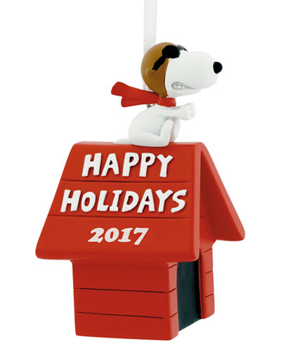Hallmark Resin Figural Snoopy Flying Ace Doghouse Ornament