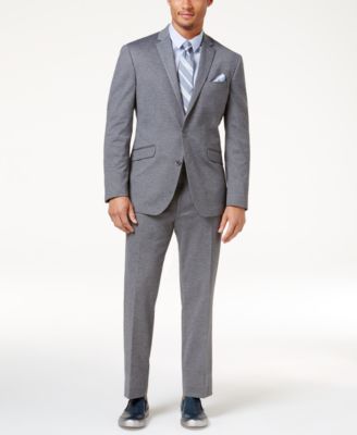 Kenneth Cole Reaction Men's Slim-Fit Medium-Gray Knit Ready Flex Suit ...