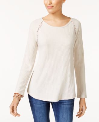 Style & Co Petite Crochet-Trim Top, Created for Macy's - Macy's