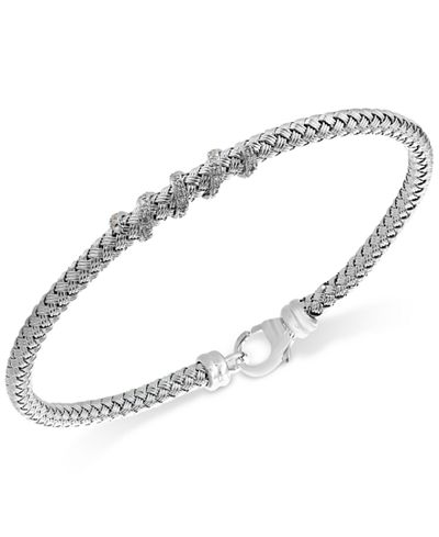 Balissima by EFFY® Diamond (1/8 ct. t.w.) Braided Bracelet in Sterling ...