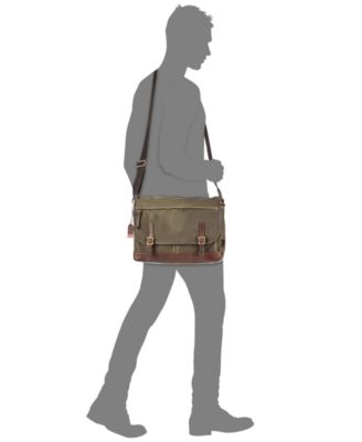 Fossil Men's Waxed Canvas Defender Messenger Bag