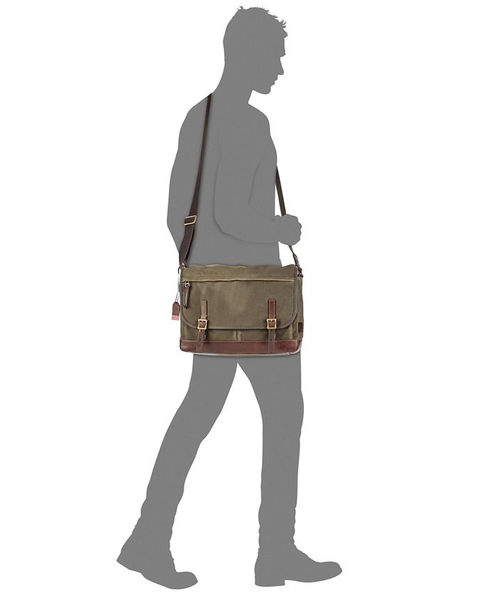 Fossil waxed canvas messenger bag outlet