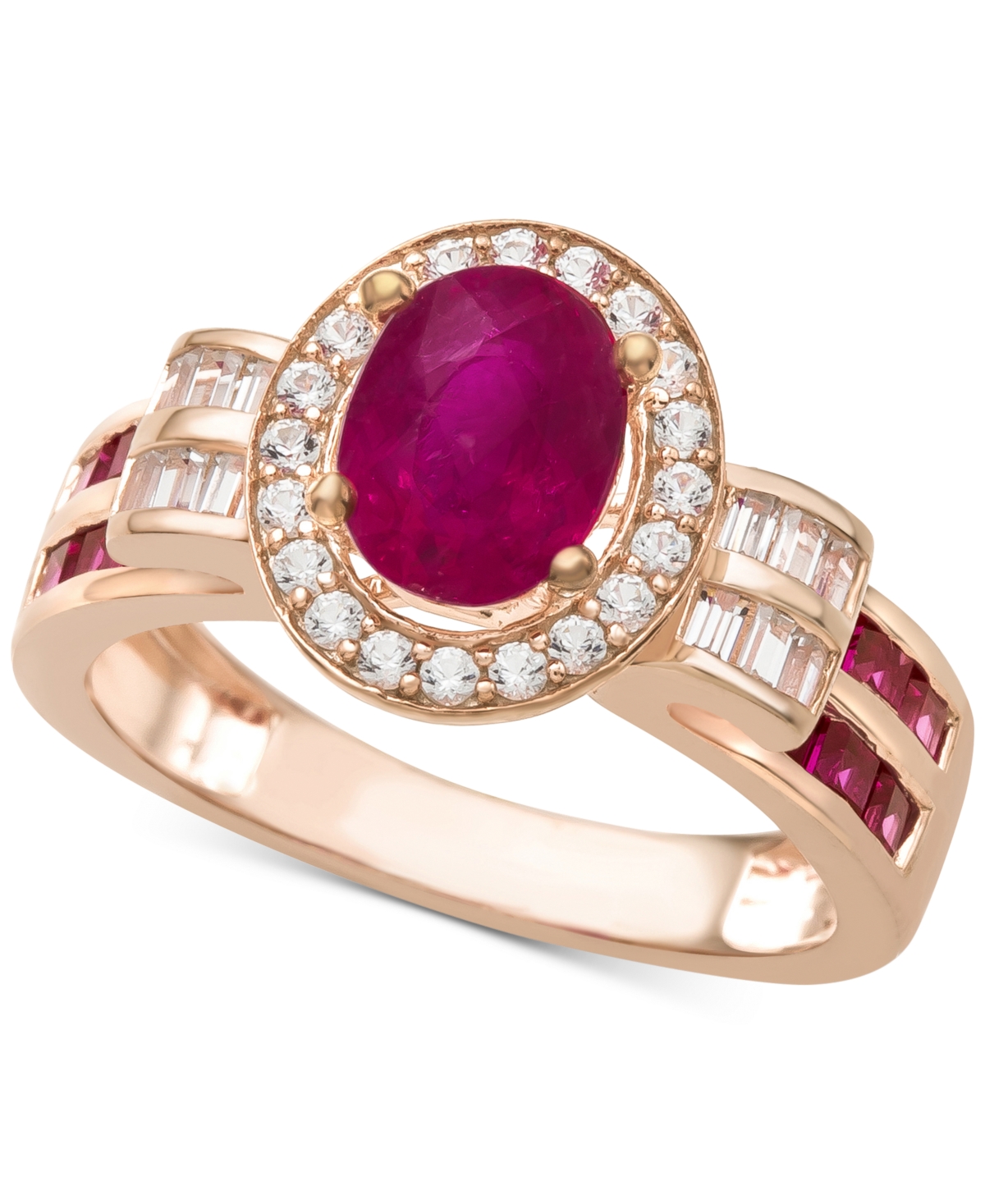 Macy's Sapphire (1-1/2 Ct. T.w.) & Diamond (3/8 Ct. T.w.) Ring In 14k White Gold (also Available In Ruby & In Ruby,rose Gold