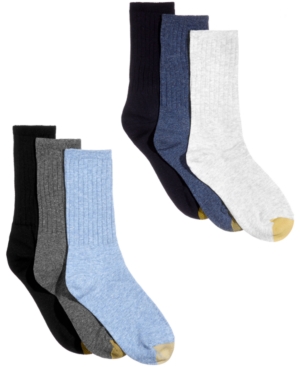 Gold Toe Women's Ribbed Crew 6 Pack Socks
