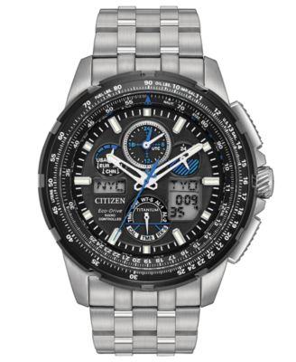 Citizen - Men's Eco-Drive Analog-Digital Skyhawk A-T Titanium Bracelet Watch 47mm