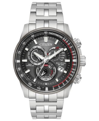 Citizen - Men's Eco-Drive Perpetual Chronograph Silver-Tone Stainless Steel Bracelet Watch 43mm