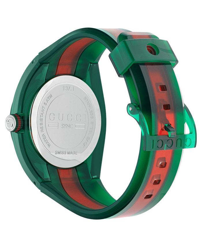 Gucci Unisex Swiss Gucci Sync Green Red Green Transparent Rubber