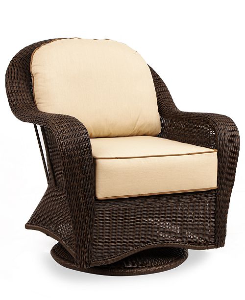 Furniture Monterey Wicker Outdoor Swivel Glider with Sunbrella® Cushion